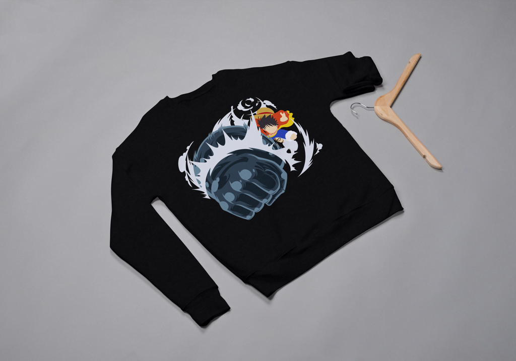 One Piece Luffy Haki Punch Graphic Sweatshirt | Straw Hat Pirates Apparel