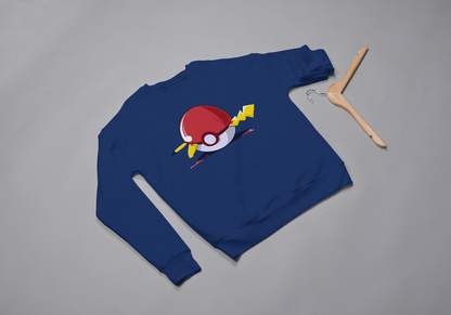 Pikachu Electric Shock Poké Ball Sweatshirt | Pokémon Fan Art Apparel