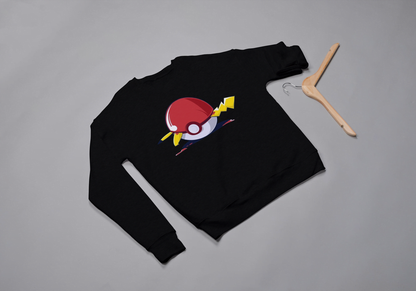 Pikachu Electric Shock Poké Ball Sweatshirt | Pokémon Fan Art Apparel