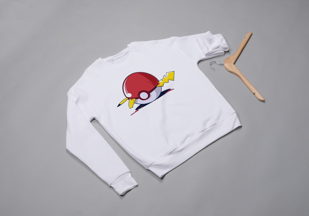 Pikachu Electric Shock Poké Ball Sweatshirt | Pokémon Fan Art Apparel