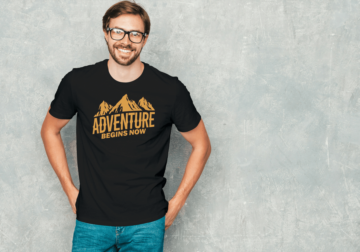 Adventure Begins Now: Mountain Graphic Tee - Essentia Attire
