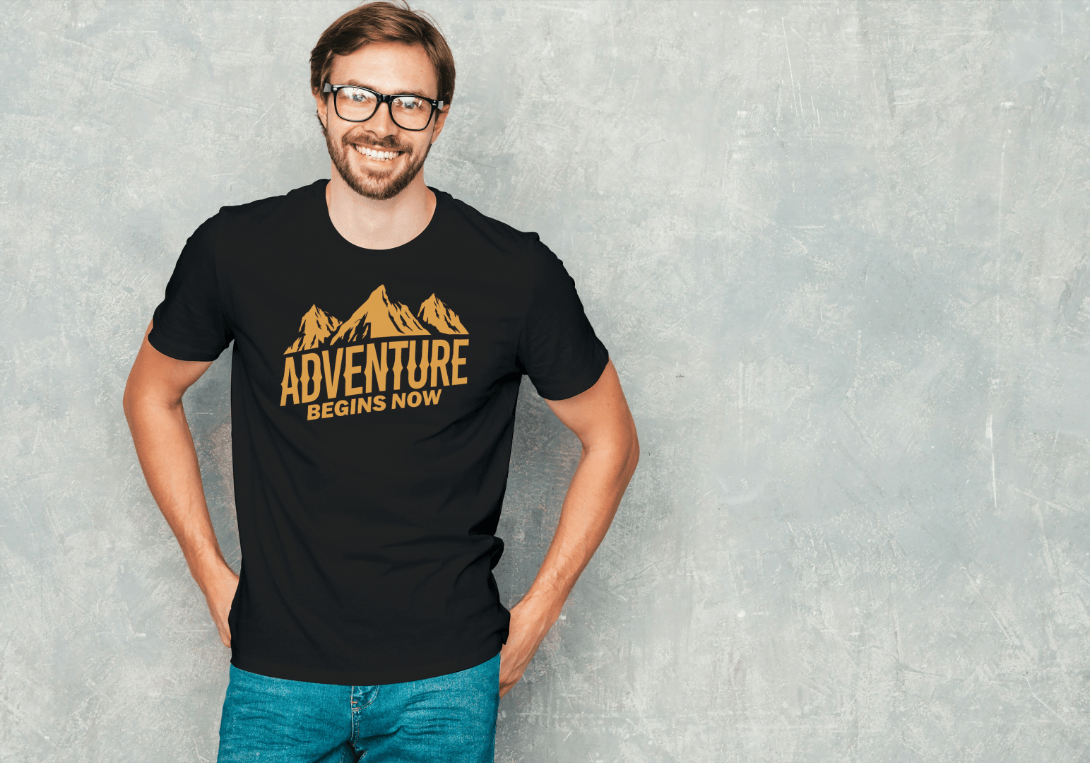 Adventure Begins Now: Mountain Graphic Tee - Essentia Attire