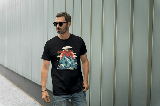 Mountain Vibes Nature's Bliss: Outdoor Scenic Tee - Essentia Attire