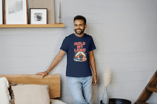 Hold My Lens Retro Photographer: Camera & Landscape Tee - Essentia Attire