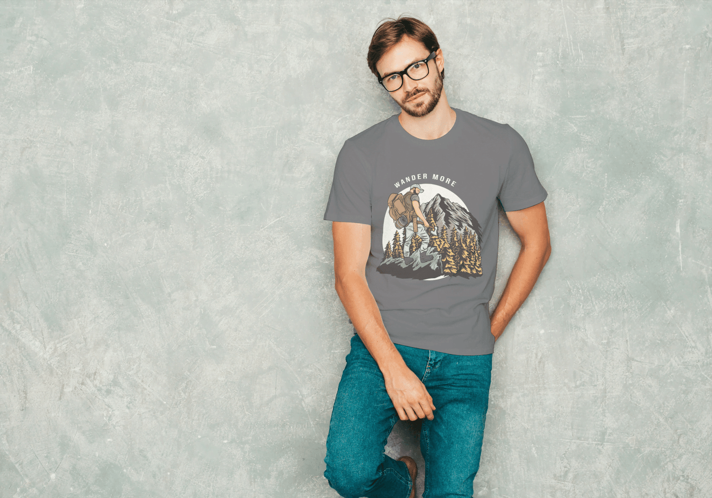 Wander More Mountain Hiking: Outdoor Adventure Tee - Essentia Attire