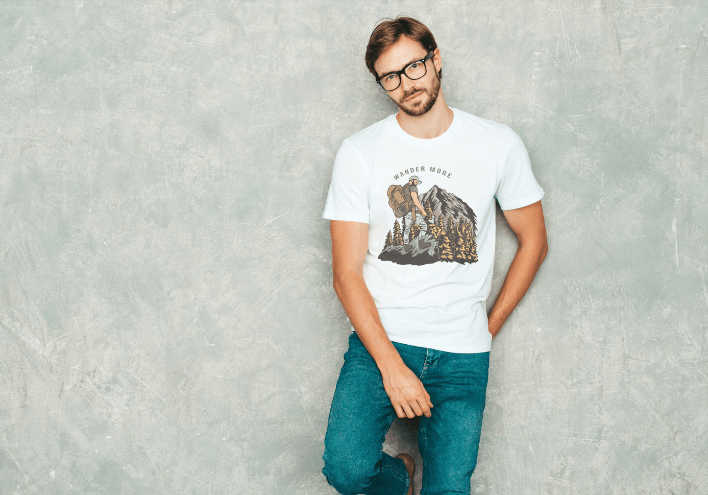 Wander More Mountain Hiking: Outdoor Adventure Tee - Essentia Attire