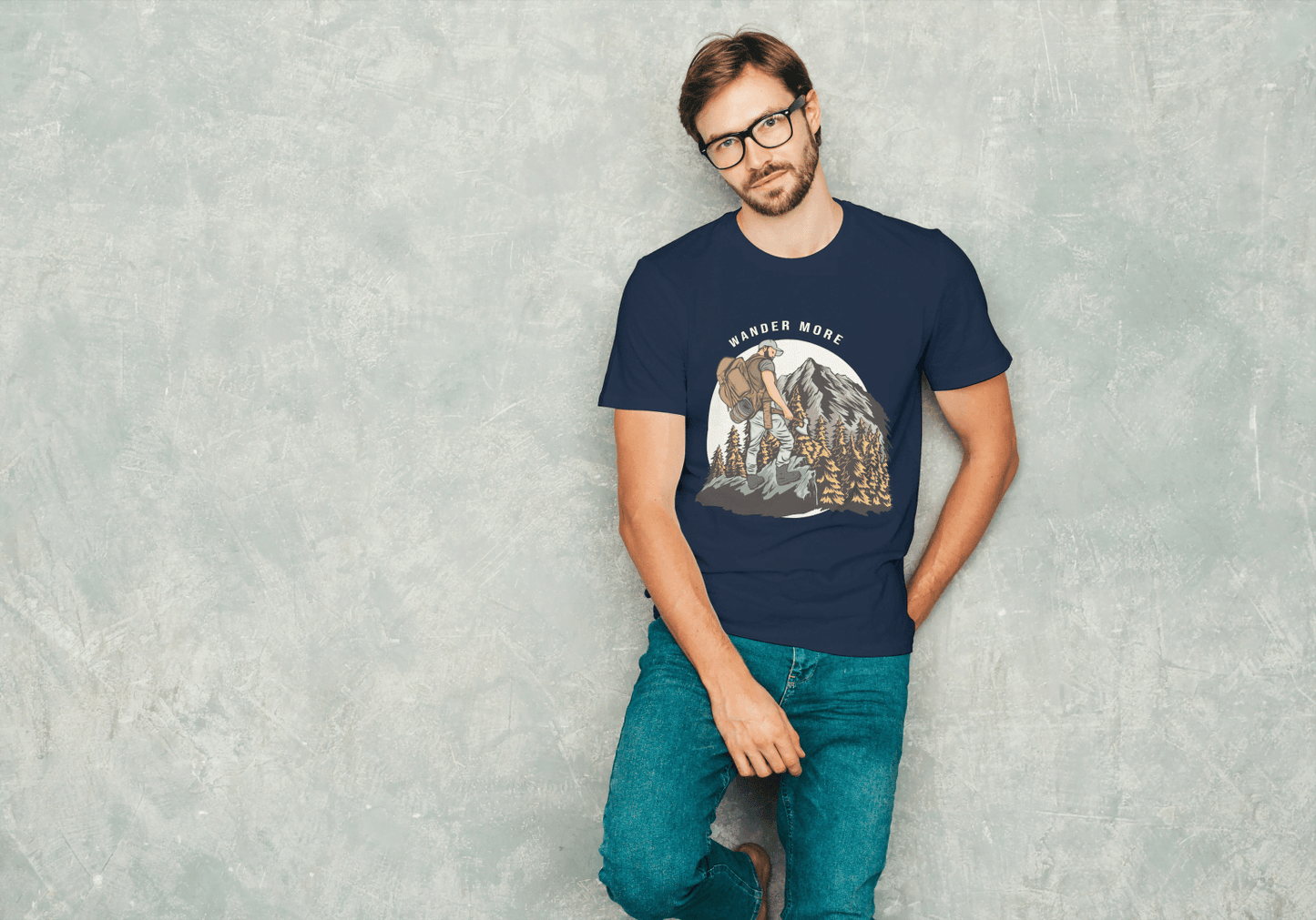 Wander More Mountain Hiking: Outdoor Adventure Tee - Essentia Attire