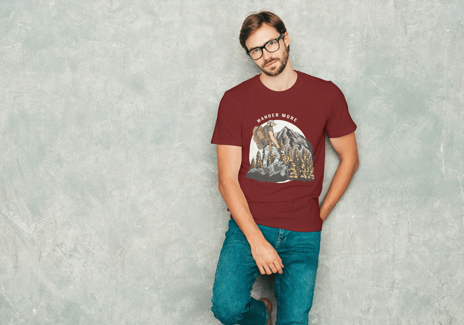 Wander More Mountain Hiking: Outdoor Adventure Tee - Essentia Attire