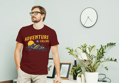 Adventure Is Calling Mountain: Outdoor Wanderlust Tee - Essentia Attire