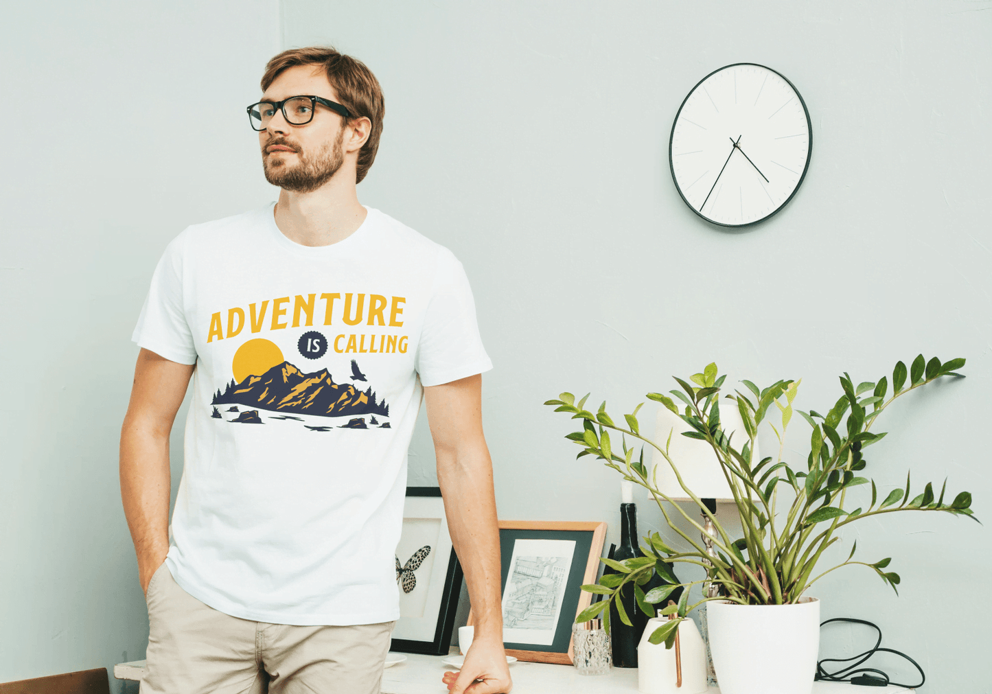 Adventure Is Calling Mountain: Outdoor Wanderlust Tee - Essentia Attire