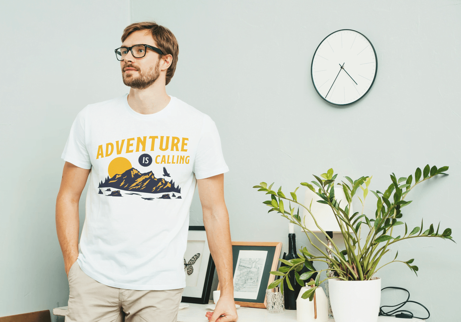 Adventure Is Calling Mountain: Outdoor Wanderlust Tee - Essentia Attire