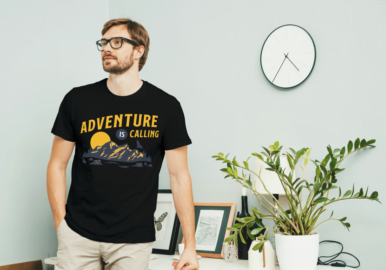 Adventure Is Calling Mountain: Outdoor Wanderlust Tee - Essentia Attire