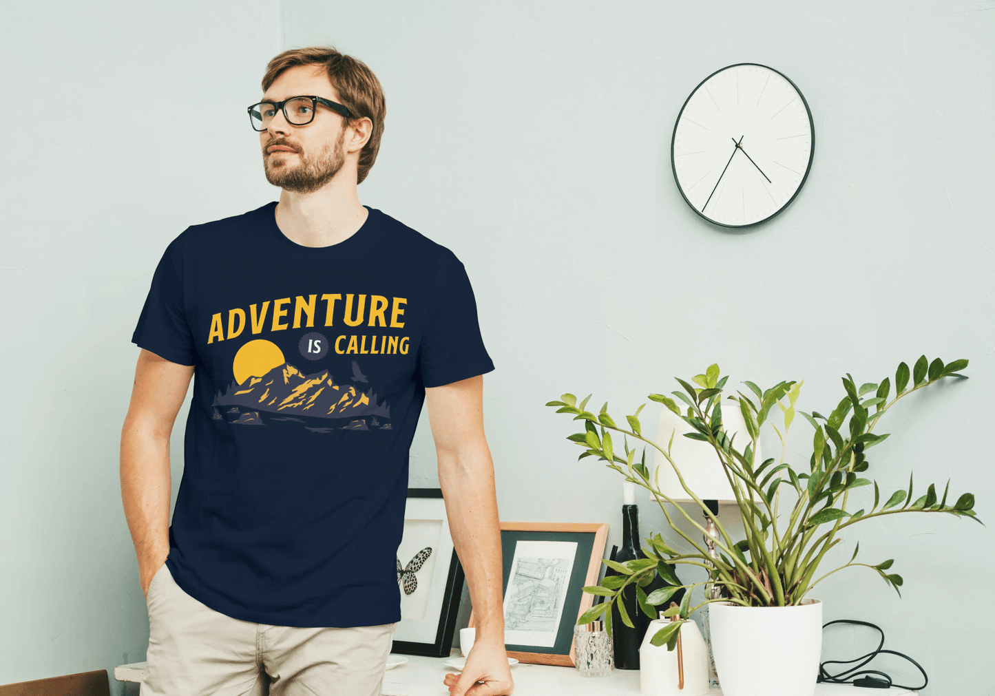 Adventure Is Calling Mountain: Outdoor Wanderlust Tee - Essentia Attire