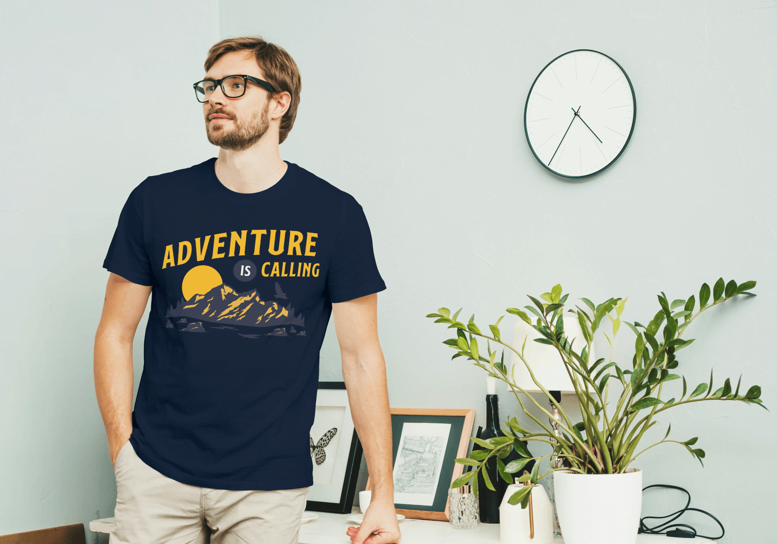 Adventure Is Calling Mountain: Outdoor Wanderlust Tee - Essentia Attire