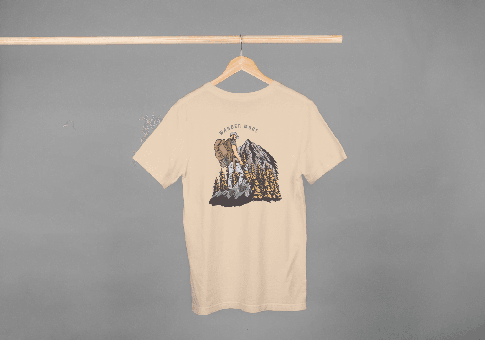 Wander More Mountain Hiking: Outdoor Adventure Tee - Essentia Attire