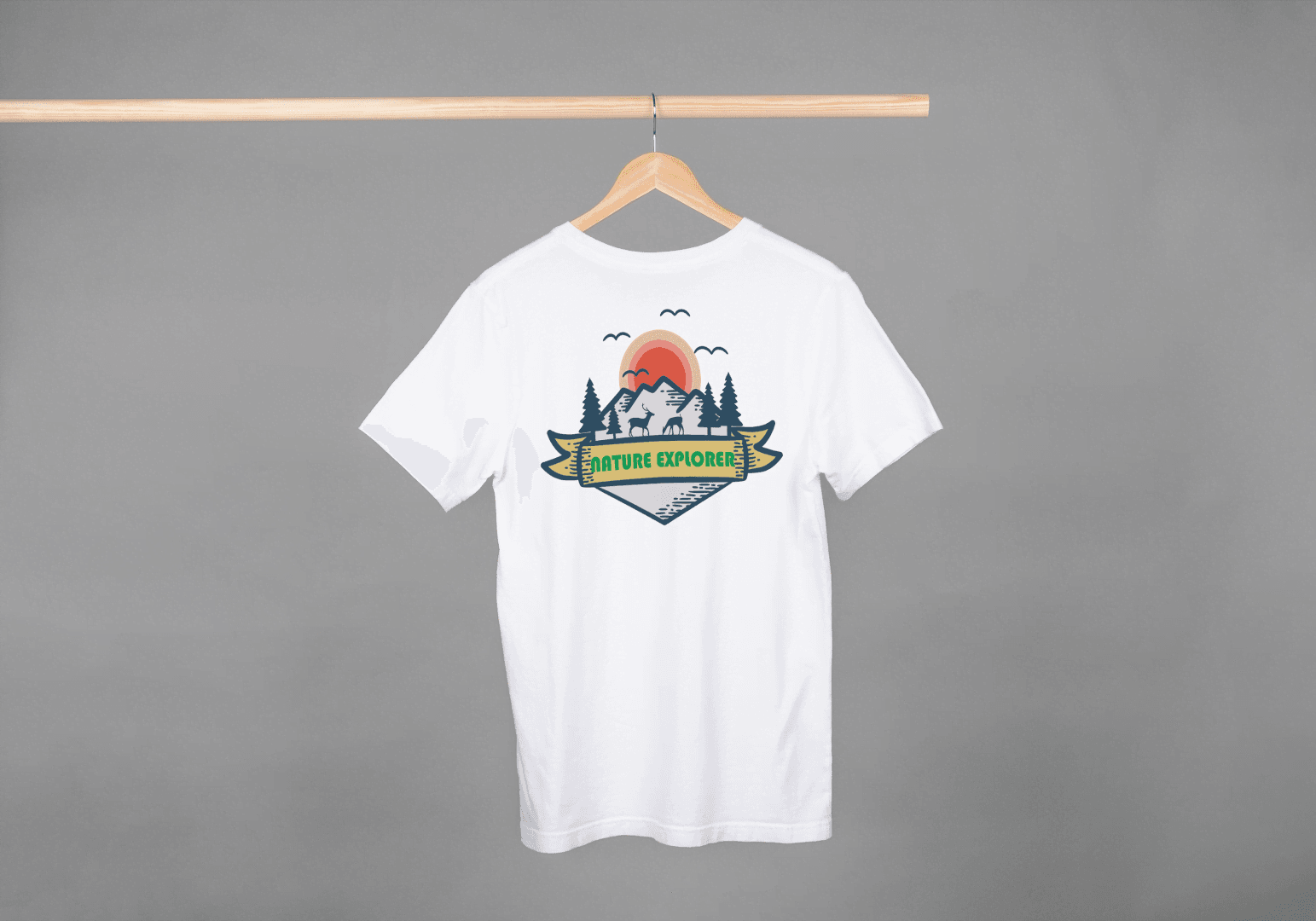Nature Explorer Shield: Scenic Wildlife Adventure Tee - Essentia Attire