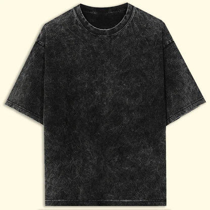 Acidwash Oversized Plain T-Shirt: Vintage Distressed Drop-shoulder - Essentia Attire