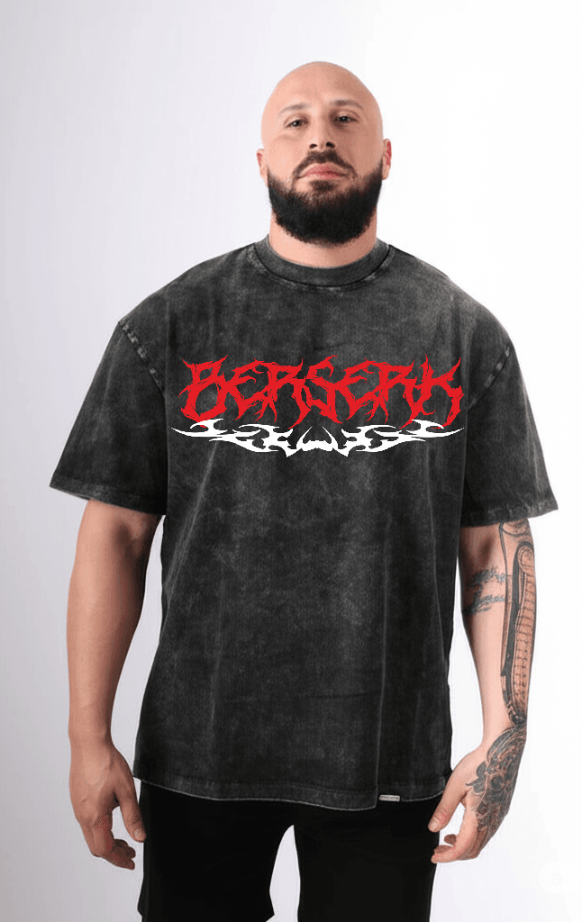 Berserk Acidwash T-Shirt | Guts & Mark of Sacrifice Tee | Heavy Metal Style - Essentia Attire
