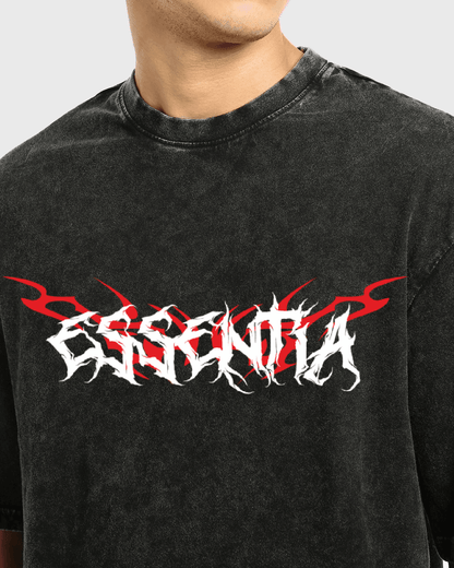 ESSENTIA Acidwash Unisex Oversized | Heavy Metal | Gothic Graphic Tee - Essentia Attire