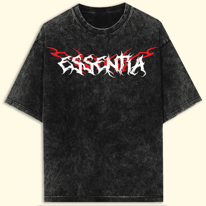 ESSENTIA Acidwash Unisex Oversized | Heavy Metal | Gothic Graphic Tee - Essentia Attire