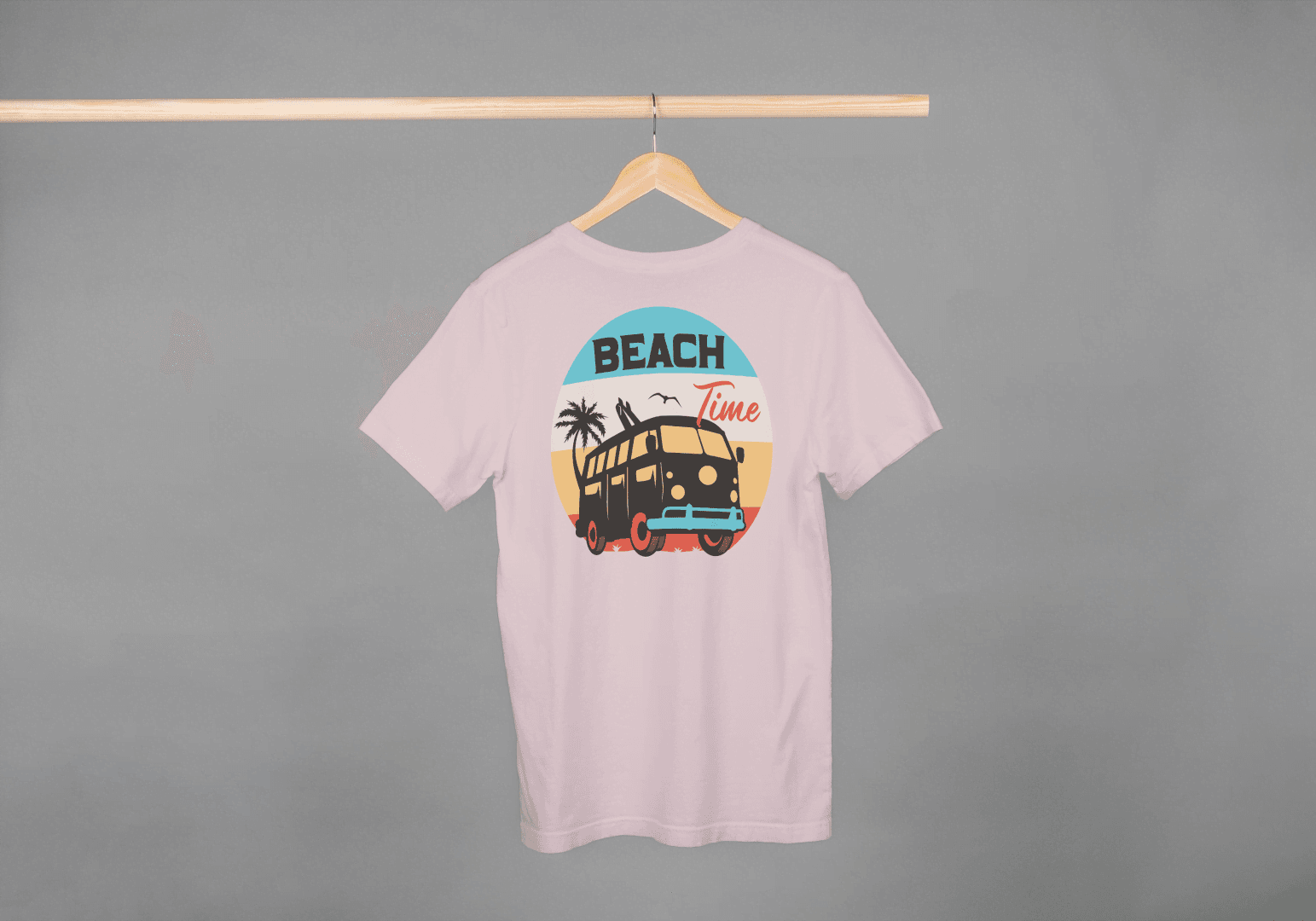 Beach Time Vintage Camper Van: Summer Surf & Sand Tee - Essentia Attire