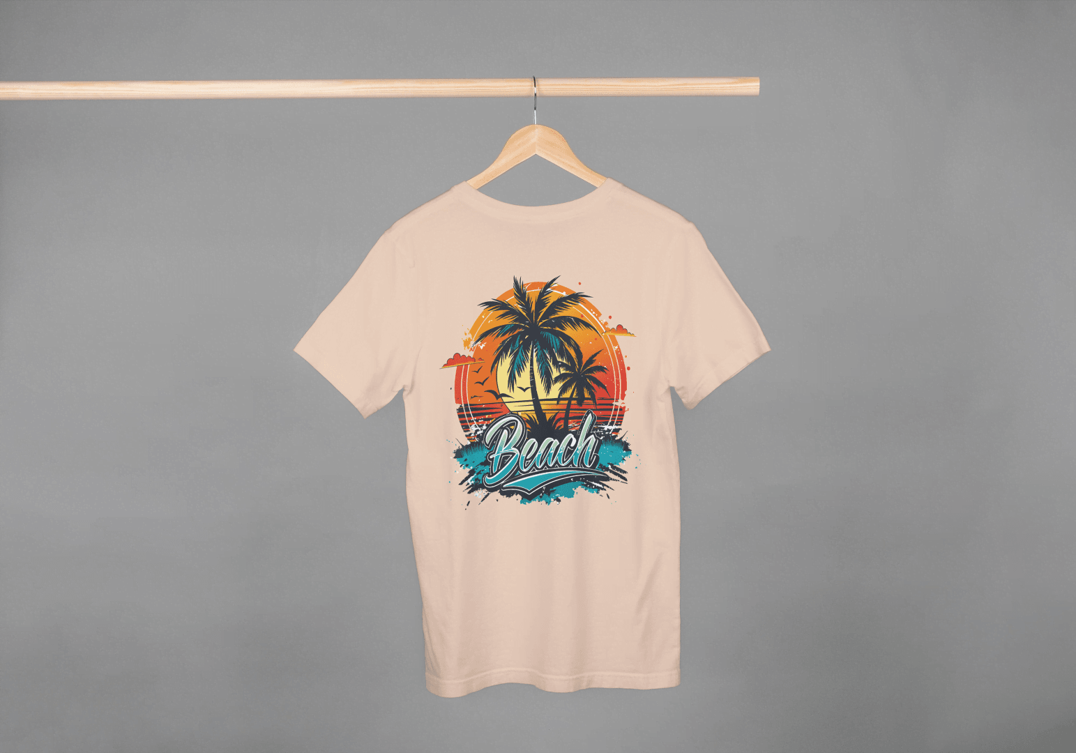 Beach Sunset Palm Tree: Tropical Summer Vibes Tee - Essentia Attire