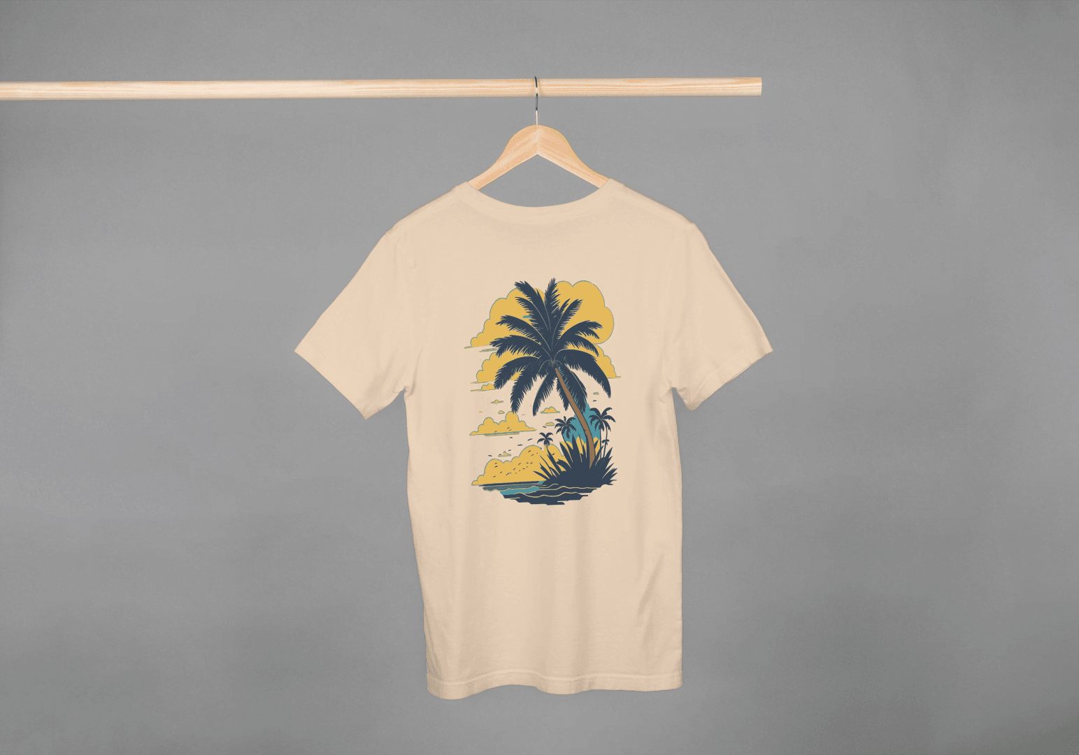 Tropical Palm Tree Beach: Summer Island Vibes Tee - Essentia Attire
