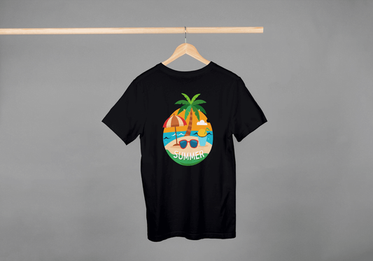 Beach Summer Vibes: Tropical Island Getaway Tee - Essentia Attire