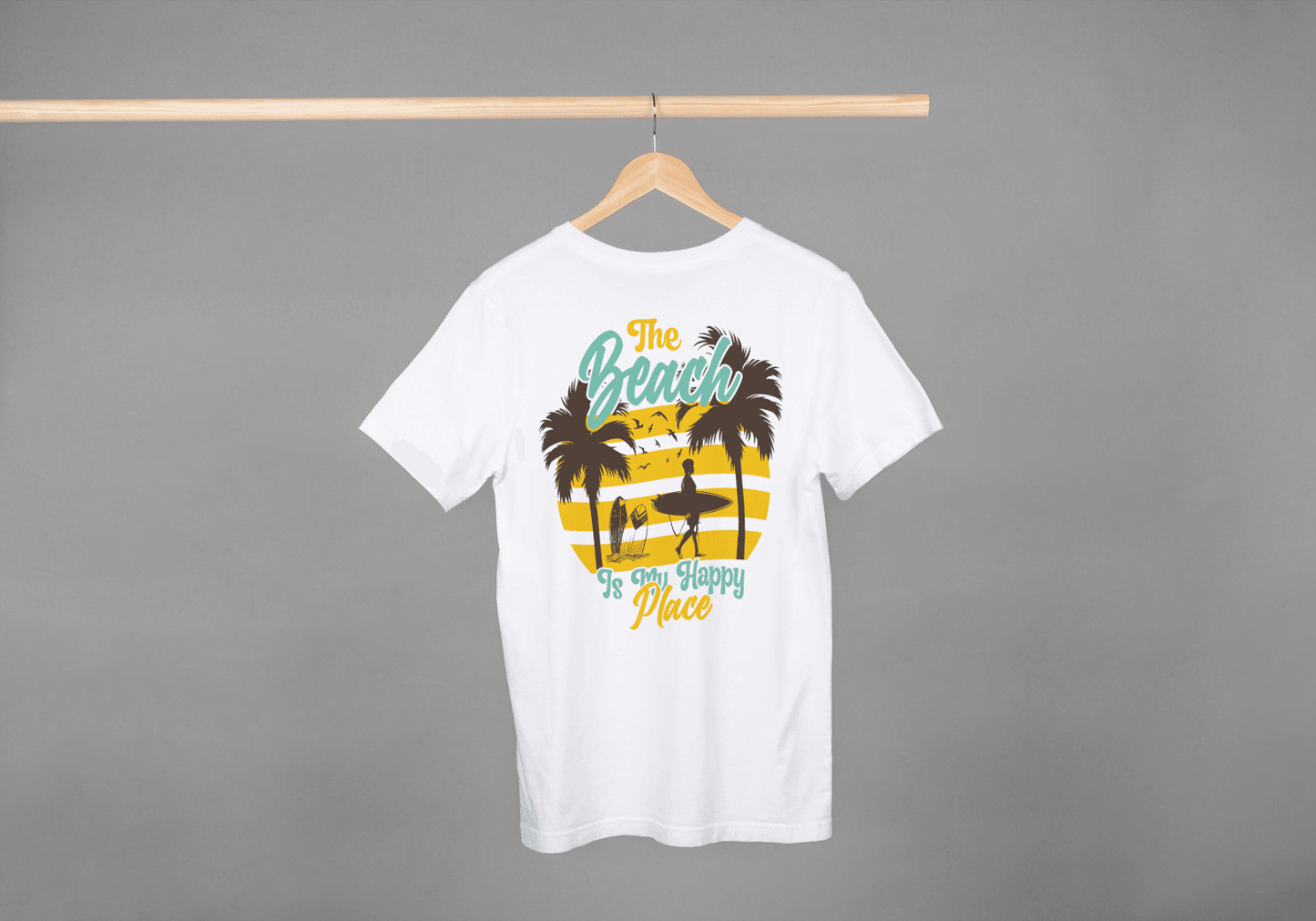 Beach Is My Happy Place Surfer: Summer Vibes Tee - Essentia Attire