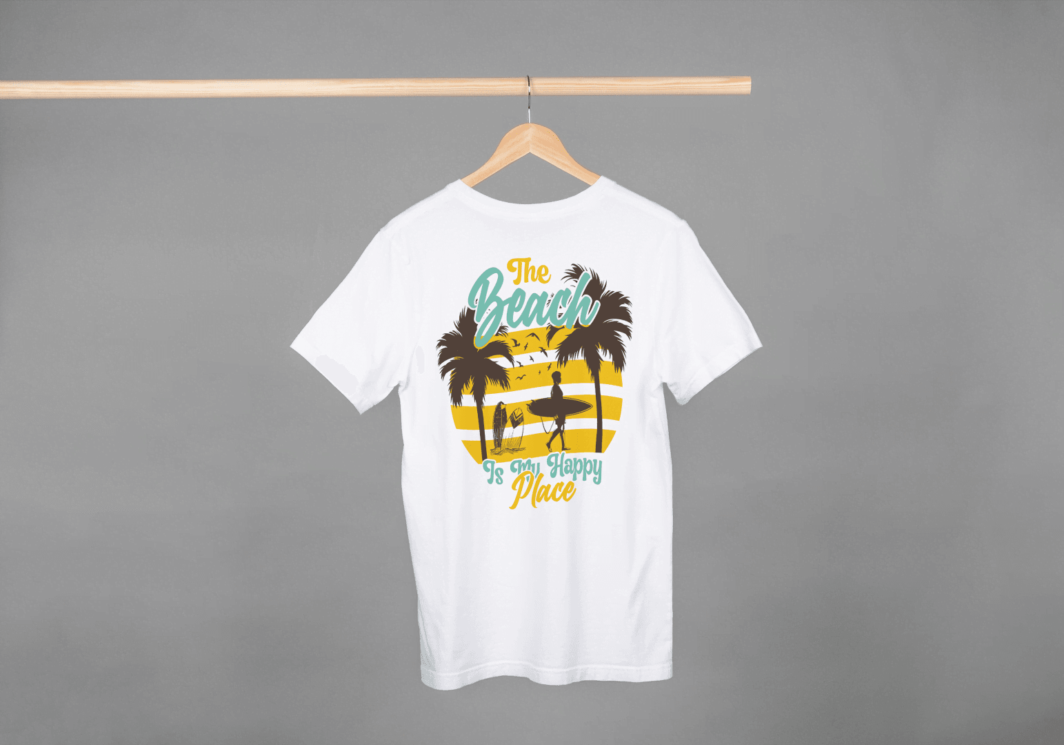 Beach Is My Happy Place Surfer: Summer Vibes Tee - Essentia Attire