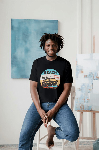 Beach Time Vintage Camper Van: Summer Surf & Sand Tee - Essentia Attire