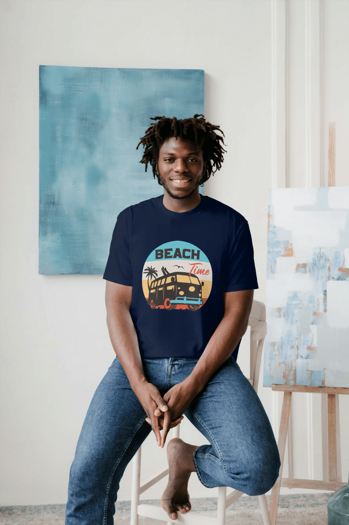 Beach Time Vintage Camper Van: Summer Surf & Sand Tee - Essentia Attire