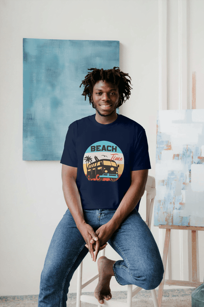 Beach Time Vintage Camper Van: Summer Surf & Sand Tee - Essentia Attire