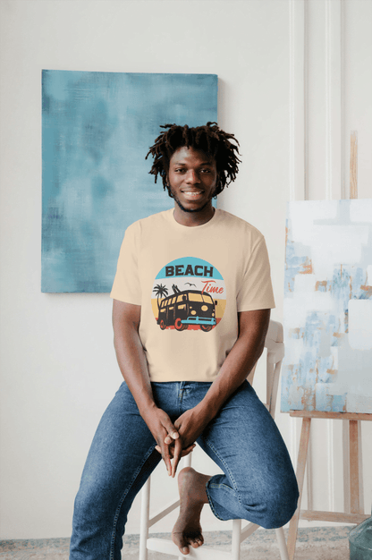 Beach Time Vintage Camper Van: Summer Surf & Sand Tee - Essentia Attire
