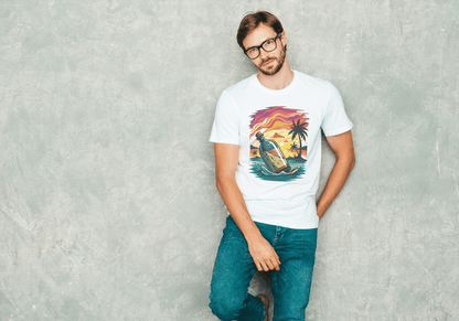 Message in a Bottle Sunset: Tropical Beach Vibes Tee - Essentia Attire