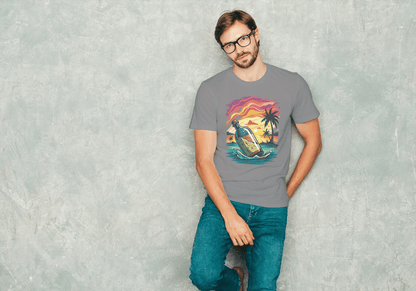 Message in a Bottle Sunset: Tropical Beach Vibes Tee - Essentia Attire