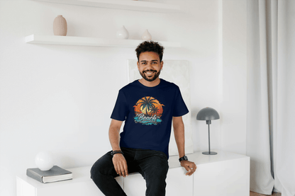 Beach Sunset Palm Tree: Tropical Summer Vibes Tee - Essentia Attire