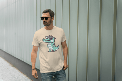 Cute Crocodile Sunglasses: Cartoon Alligator Tee - Essentia Attire