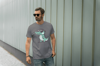 Cute Crocodile Sunglasses: Cartoon Alligator Tee - Essentia Attire