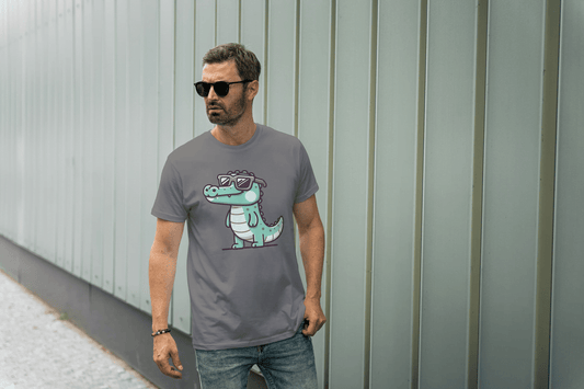 Cute Crocodile Sunglasses: Cartoon Alligator Tee - Essentia Attire