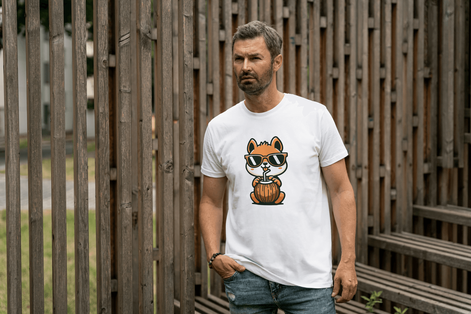 Cute Squirrel with Sunglasses: Tropical Vacation Tee - Essentia Attire