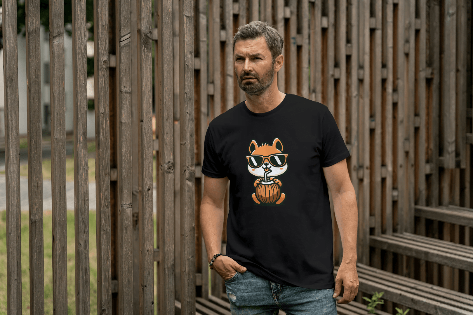 Cute Squirrel with Sunglasses: Tropical Vacation Tee - Essentia Attire