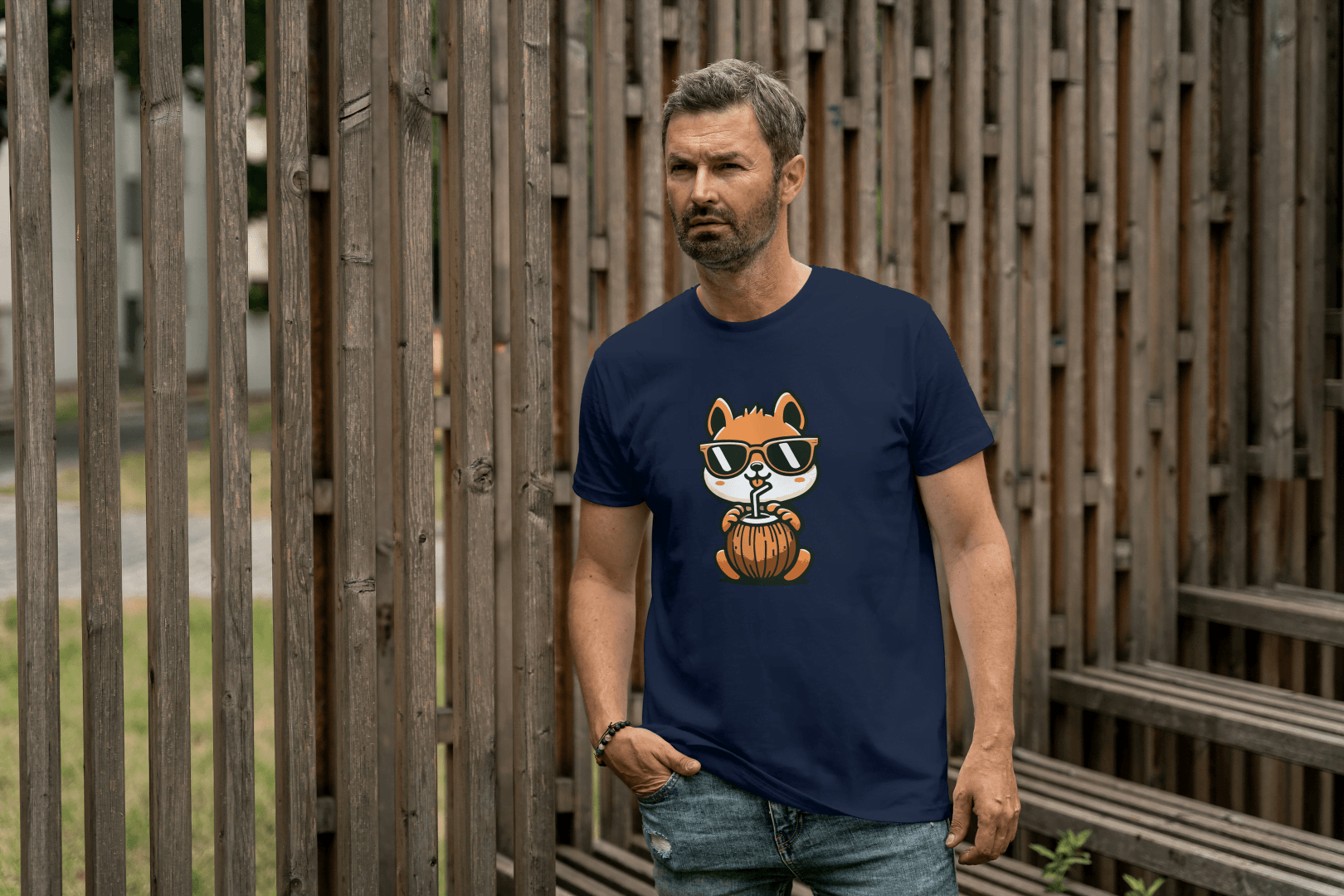 Cute Squirrel with Sunglasses: Tropical Vacation Tee - Essentia Attire