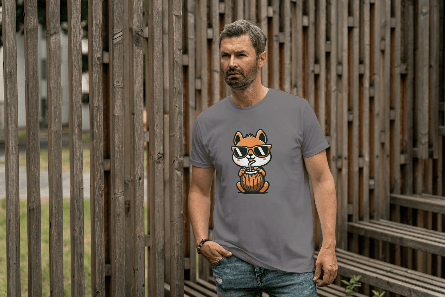 Cute Squirrel with Sunglasses: Tropical Vacation Tee - Essentia Attire