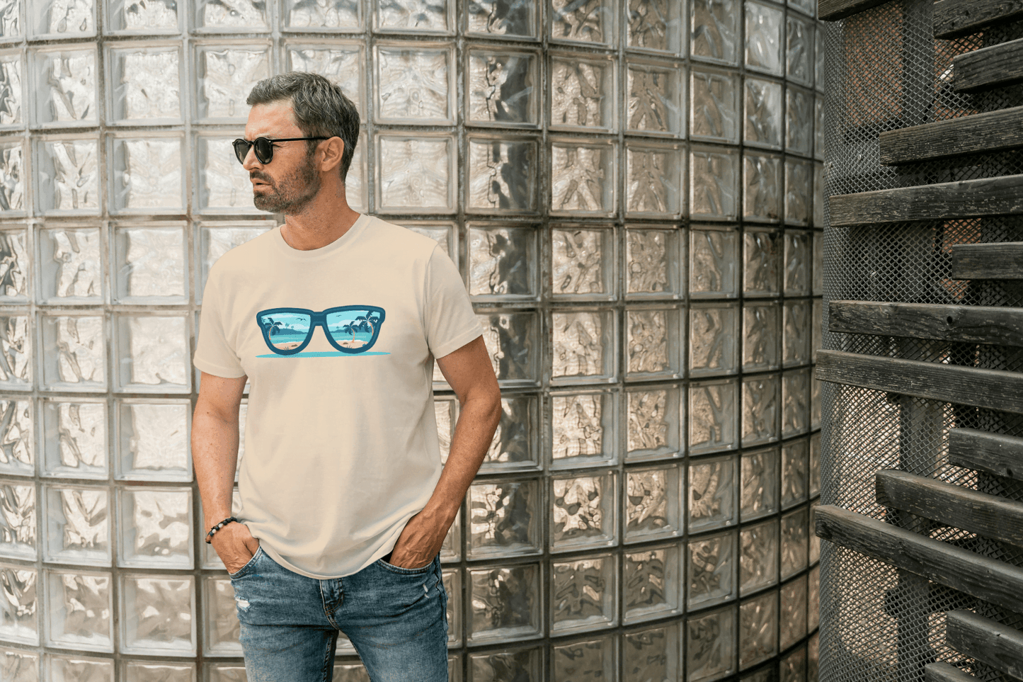 Beach Reflection Sunglasses: Summer Paradise Tee - Essentia Attire