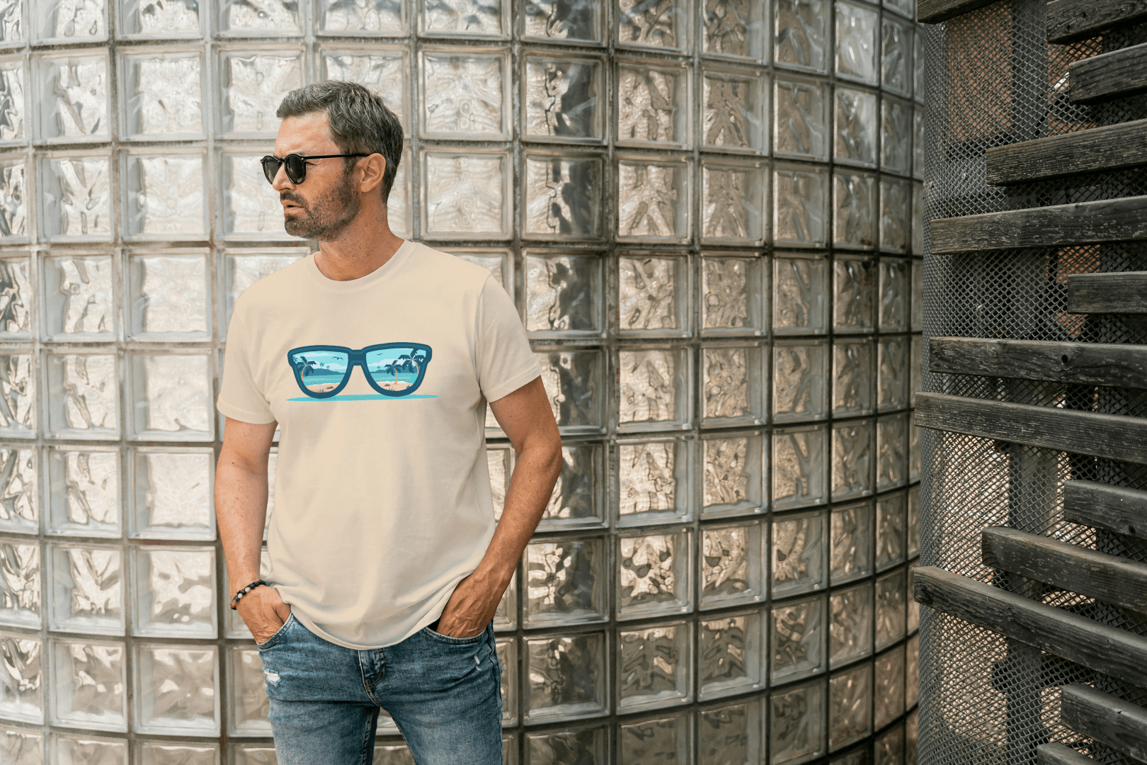 Beach Reflection Sunglasses: Summer Paradise Tee - Essentia Attire