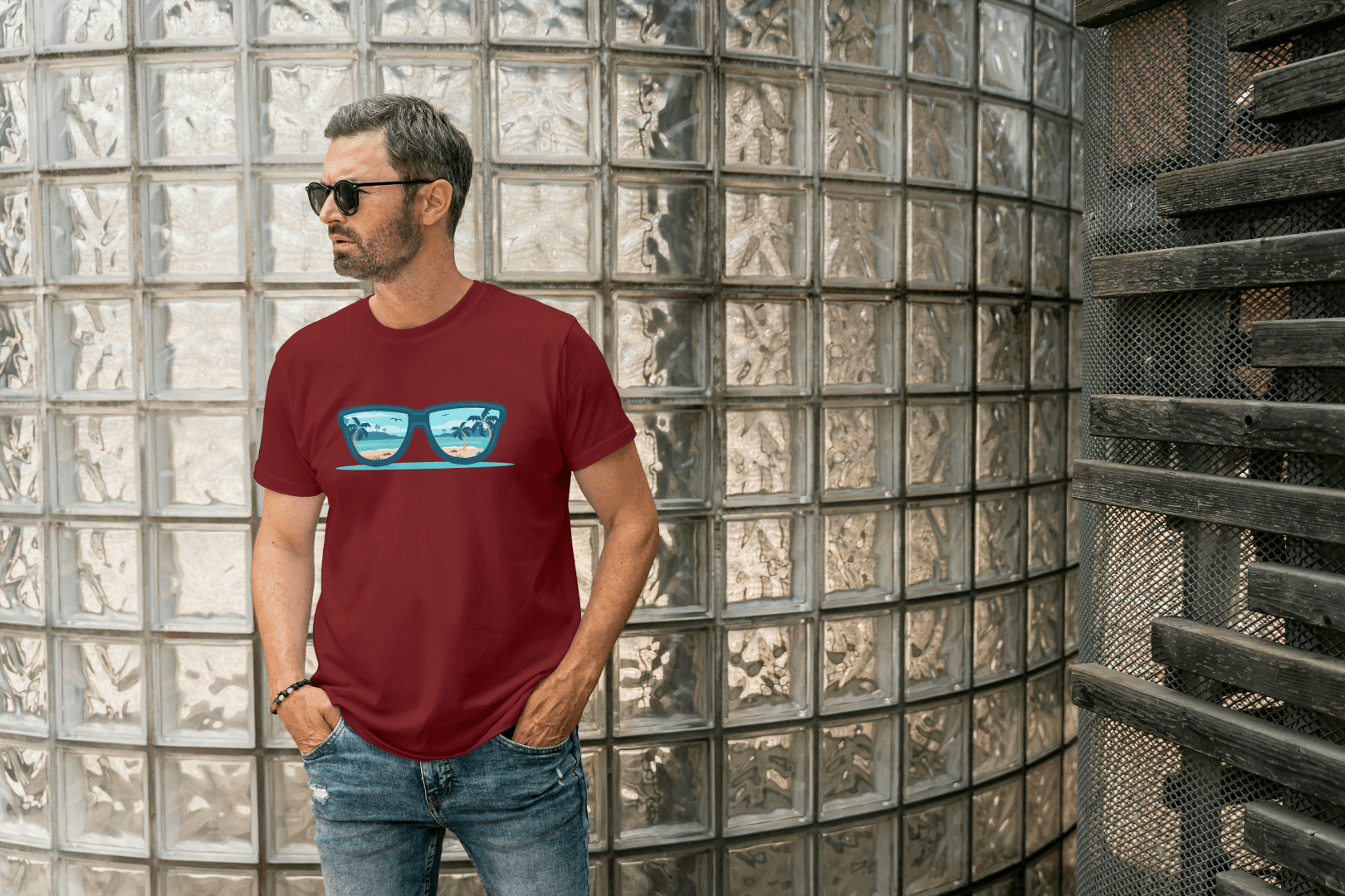 Beach Reflection Sunglasses: Summer Paradise Tee - Essentia Attire