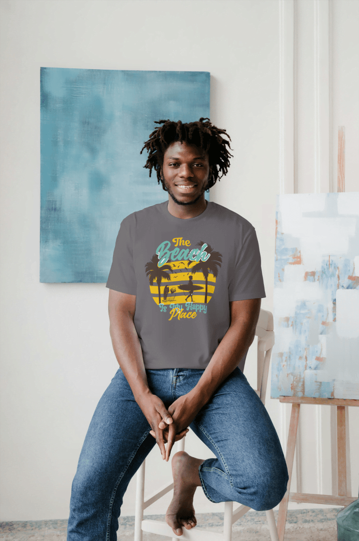 Beach Is My Happy Place Surfer: Summer Vibes Tee - Essentia Attire