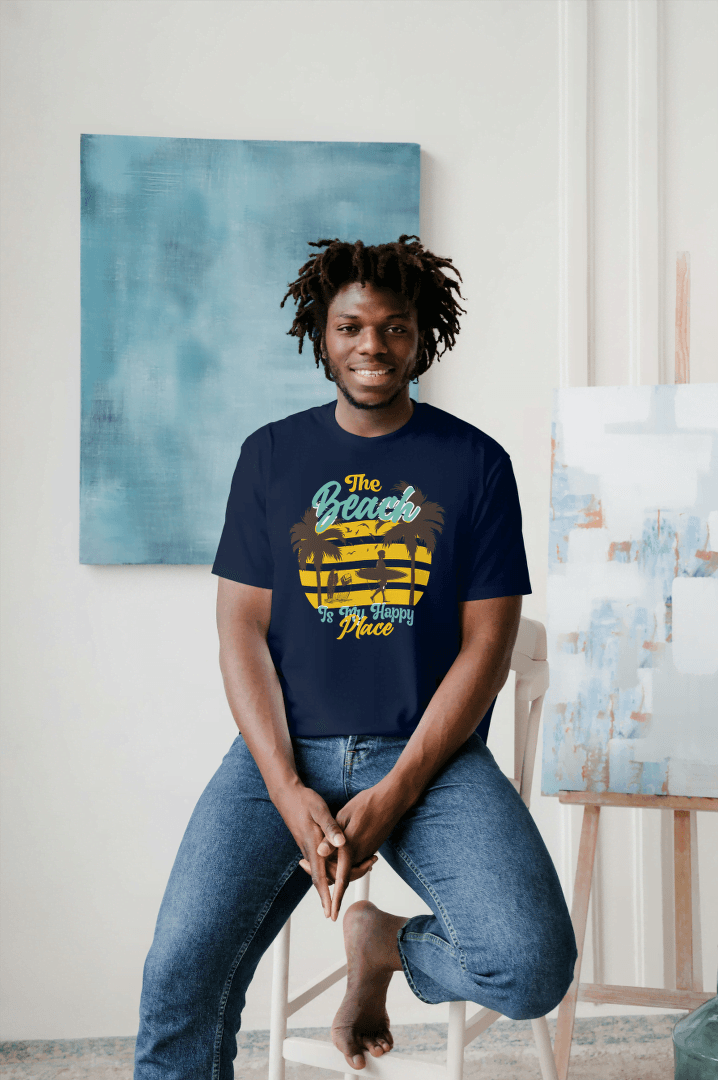 Beach Is My Happy Place Surfer: Summer Vibes Tee - Essentia Attire