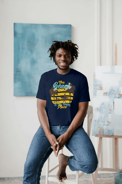 Beach Is My Happy Place Surfer: Summer Vibes Tee - Essentia Attire